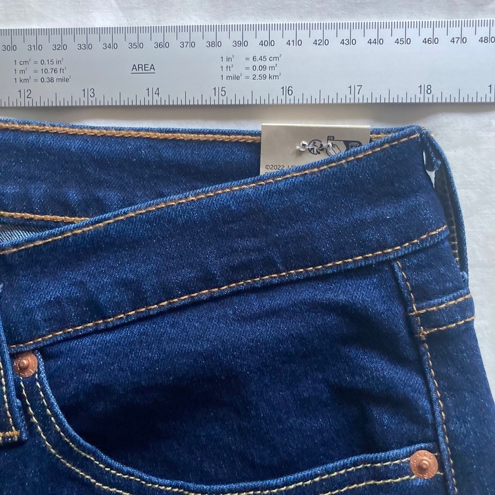 Levi's 502 Taper Jeans Mens 36x32 Large Stretch Dark Blue Denim Classic NWT - Picture 5 of 8